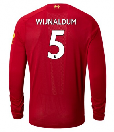 Georginio Wijnaldum #5 Liverpool 2019-20 Long Sleeve Home Soccer Jersey