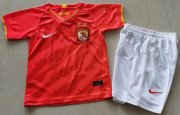 Kids Guangzhou Evergrand 2020-21 Home Soccer Shirt With Shorts