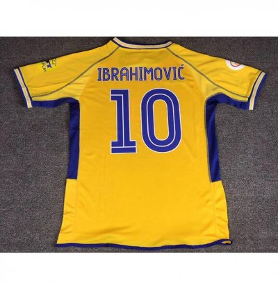 2004 Sweden Retro Home Soccer Jersey Shirt #10 IBRAHIMOVIC