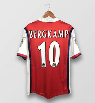 1998-99 Arsenal Retro Home Soccer Jersey Shirt BERGKAMP #10
