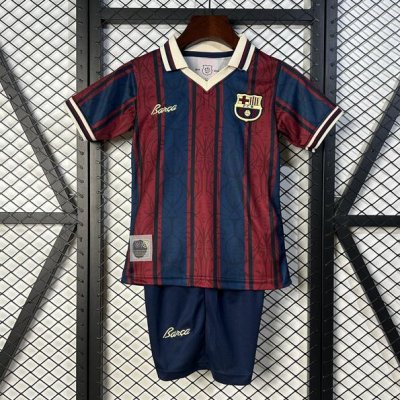 2025-26 Barcelona Kids Commemorative Edition Soccer Kits Shirt With Shorts