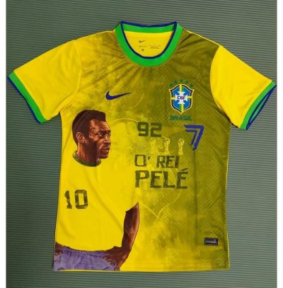 2022 FIFA World Cup Brazil Yellow Black Pele Commemorative Edition Soccer Jersey Shirt