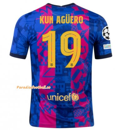 2021-22 Barcelona Third Away Soccer Jersey Shirt with SERGIO AGUERO 19 UCL printing