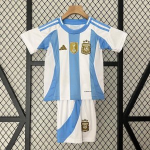 2024 Copa America Argentina Kids Home Soccer Kits Shirt With Shorts