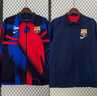 2023-24 Barcelona Blue Red Reversible Trench Coat Jacket