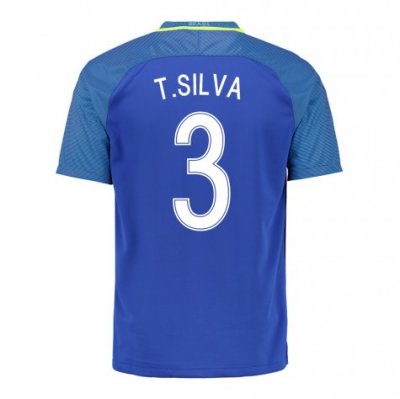 2016 Brazil T.Silva 3 Away Soccer Jersey