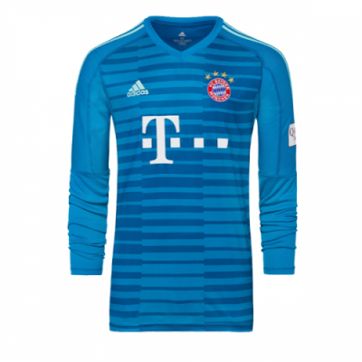 2018-19 Bayern Munich Goalkeeper Long Sleeve Blue Soccer Jersey Shirt