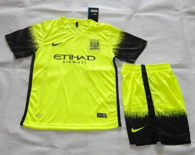 Kids Manchester City 2015-16 Third Soccer Shirt With Shorts