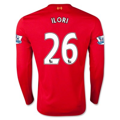 2015-16 Liverpool ILORI #26 LS Home Soccer Jersey