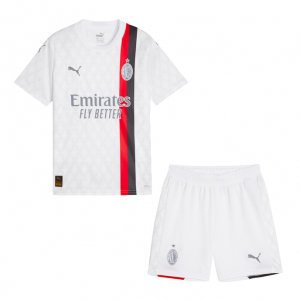 2023-24 AC Milan Kids Away Soccer Kits Shirt with Shorts