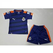 Kids Chivas 2017-18 Blue Away Soccer Shirt With Shorts