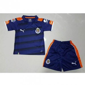Kids Chivas 2017-18 Blue Away Soccer Shirt With Shorts