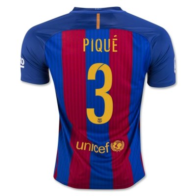 2016-17 Barcelona 3 PIQUE Home Soccer Jersey
