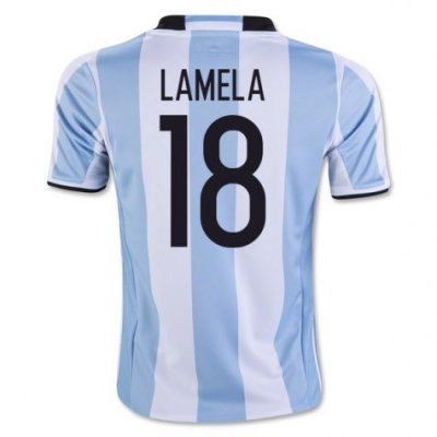 2016 Argentina Lamela 18 Home Soccer Jersey