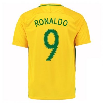 2016 Brazil Ronaldo 9 Home Soccer Jersey