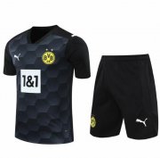 2020-21 Borussia Dortmund Black Goalkeeper Soccer Jersey Kits (Shirt+Shorts)