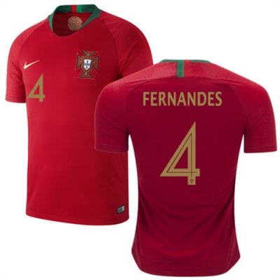 2018 World Cup Portugal Home Soccer Jersey Shirt Manuel Fernandes #4