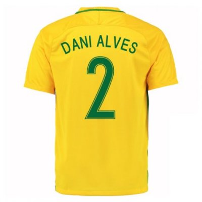 2016 Brazil Dani Alves 2 Home Soccer Jersey