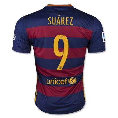 2015-16 Barcelona SUAREZ 9 Home Soccer Jersey