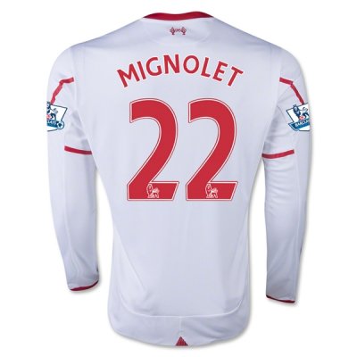2015-16 Liverpool MIGNOLET #22 LS Away Soccer Jersey