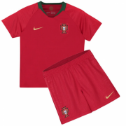 Kids Portugal 2018 World Cup Home Soccer Shirt With Shorts