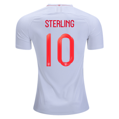 2018 World Cup England Raheem Sterling #10 Home Soccer Jersey