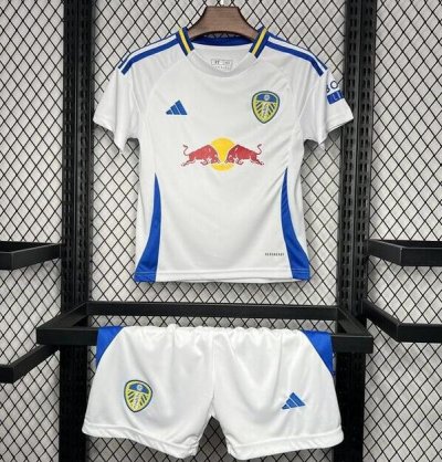 2024-25 Kids Leeds United FC Home Soccer Kits Shirt With Shorts