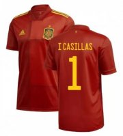 2020 EURO Spain Home Soccer Jersey Shirt I CASILLAS 1