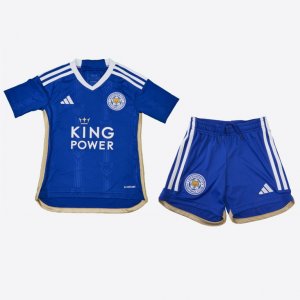 2023-24 Leicester City Kids Home Soccer Kits Shirt With Shorts