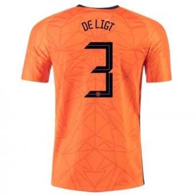 2020 EURO Netherlands Home Soccer Jersey Shirt MATTHIJS DE LIGT 3