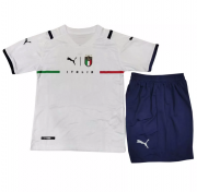 Kids Italy 2021-22 EURO Away Soccer Shirt With Shorts