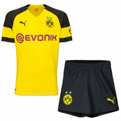 2018-19 Borussia Dortmund Home Soccer Jersey Kit (Shirt + Shorts)
