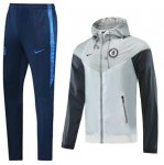 2020-21 Chelsea Grey Training Kits (Hoodie Windbreaker Jacket+Pants)