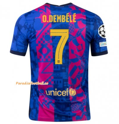 2021-22 Barcelona Third Away Soccer Jersey Shirt with OUSMANE DEMBÉLÉ 7 UCL printing