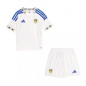 2025-26 Kids Leeds United FC Home Soccer Kits Shirt With Shorts