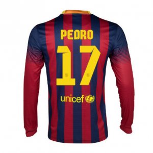 13-14 Barcelona #17 Pedro Home Long Sleeve Soccer Jersey Shirt 13-14 Barcelona #17 Pedro Home Long Sleeve Soccer Jersey Shirt