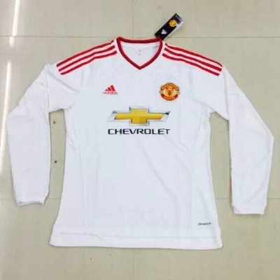 2015-16 Manchester United Away Soccer Jersey LS
