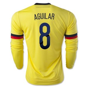 2015 Colombia AGUILAR #8 LS Home Soccer Jersey
