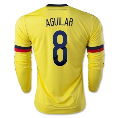 2015 Colombia AGUILAR #8 LS Home Soccer Jersey