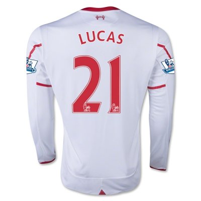 2015-16 Liverpool LUCAS #21 LS Away Soccer Jersey