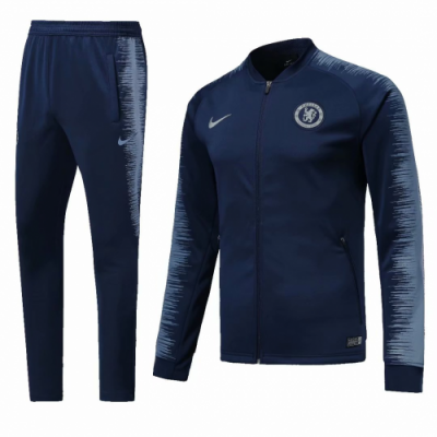 18-19 Chelsea Navy&Gray V-Neck Training Kit Jacket and Pants