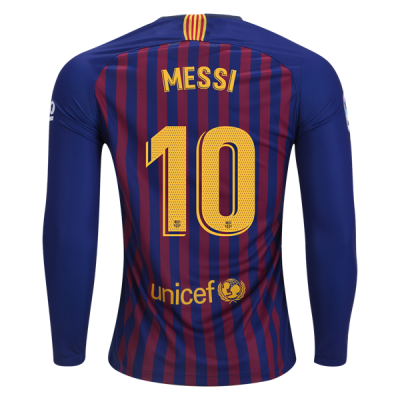 2018-19 FC Barcelona LS Home Soccer Jersey Shirt Lionel Messi #10