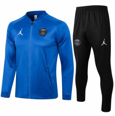 2021-22 PSG x Jordan Blue Training Kits Jacket with Pants