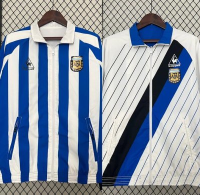 2024 Copa America Argentina Blue White Windbreaker Trench Coat Jacket