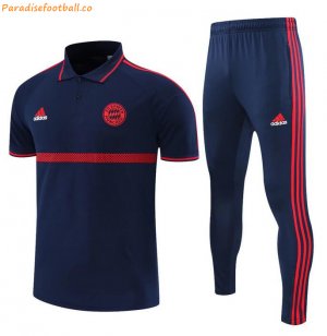 2021-22 Bayern Munich Royal Blue Polo Kits Shirt with Pants