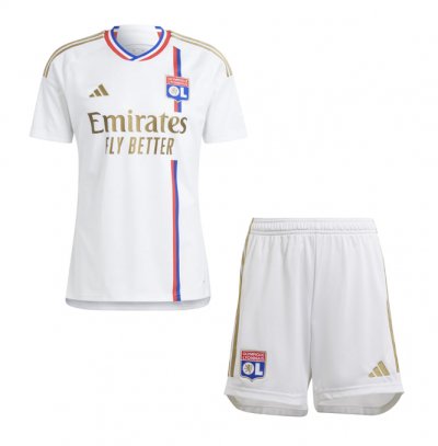 2023-24 Olympique Lyonnais Kids Home Soccer Kits Shirt with Shorts