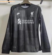 2021-22 Liverpool Long Sleeve Black Goalkeeper Soccer Jersey Shirt Player Version