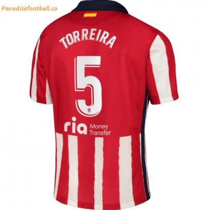 2020-21 Atlético de Madrid Home Soccer Jersey Shirt with Torreira 5 printing