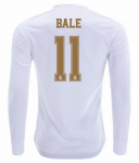 2019-20 Real Madrid Long Sleeve Home Soccer Jersey Shirt Gareth Bale #11