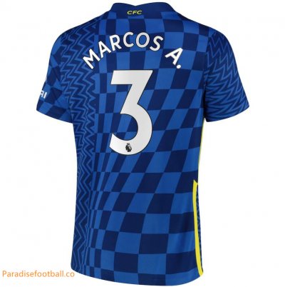 2021-22 Chelsea Home Soccer Jersey Shirt Marcos A. 3 printing